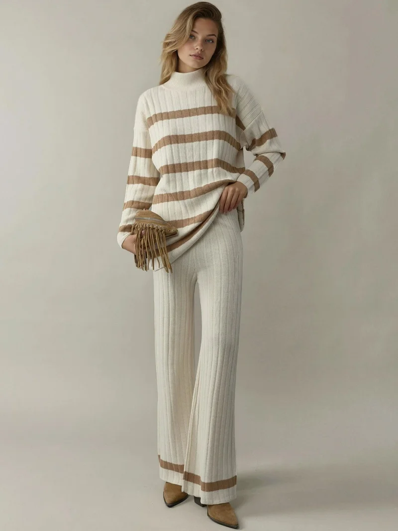 موضتي طقم سترة وبنطلون مخطط من ماي فاشن