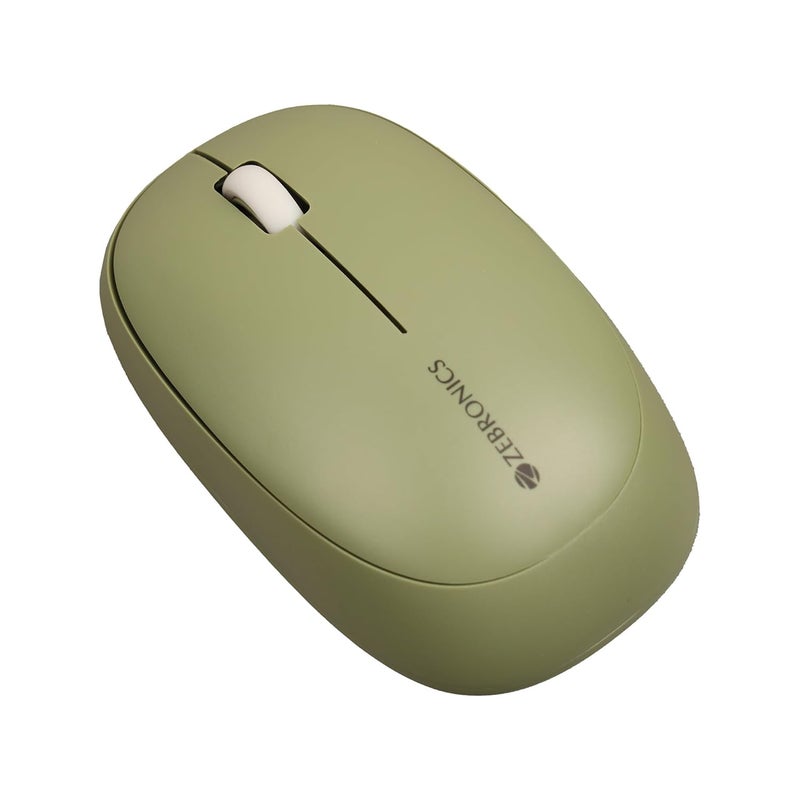 ZEBRONICS مجموعة لوحة مفاتيح وفأرة لاسلكية Companion 104 بتردد 2.4GHz، 100 مفتاح، مفاتيح مطبوعة بالليزر، مفاتيح وسائط متعددة مدمجة، فأرة بثلاثة أزرار، 1200 DPI، دقة عالية، مستشعر بصري متقدم (أخضر) - Image 3