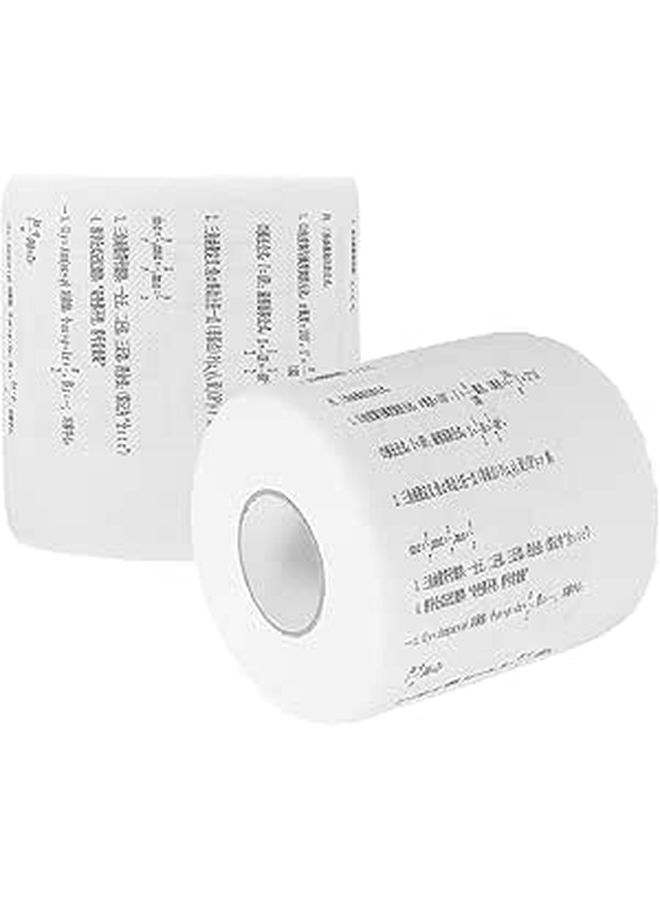 Mathematical Formula Printed Bathroom Tissue Paper 2 Rolls Fun Science Design - Image 1
