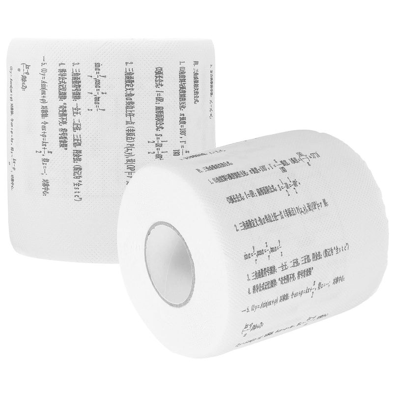 Mathematical Formula Printed Bathroom Tissue Paper 2 Rolls Fun Science Design - Image 2