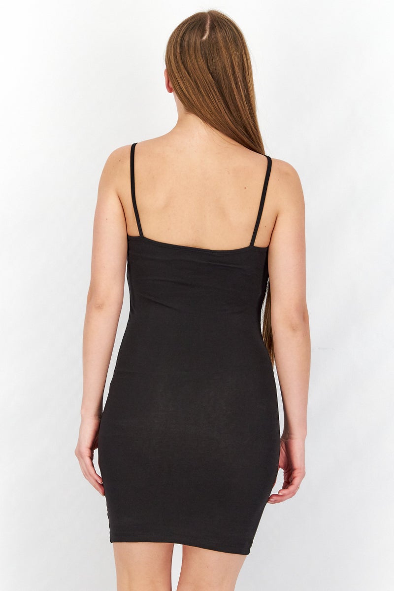 JOHN RICHMOND Women Sportswear Fit Brand Logo Sleeveless Mini Dress, Black - Image 2
