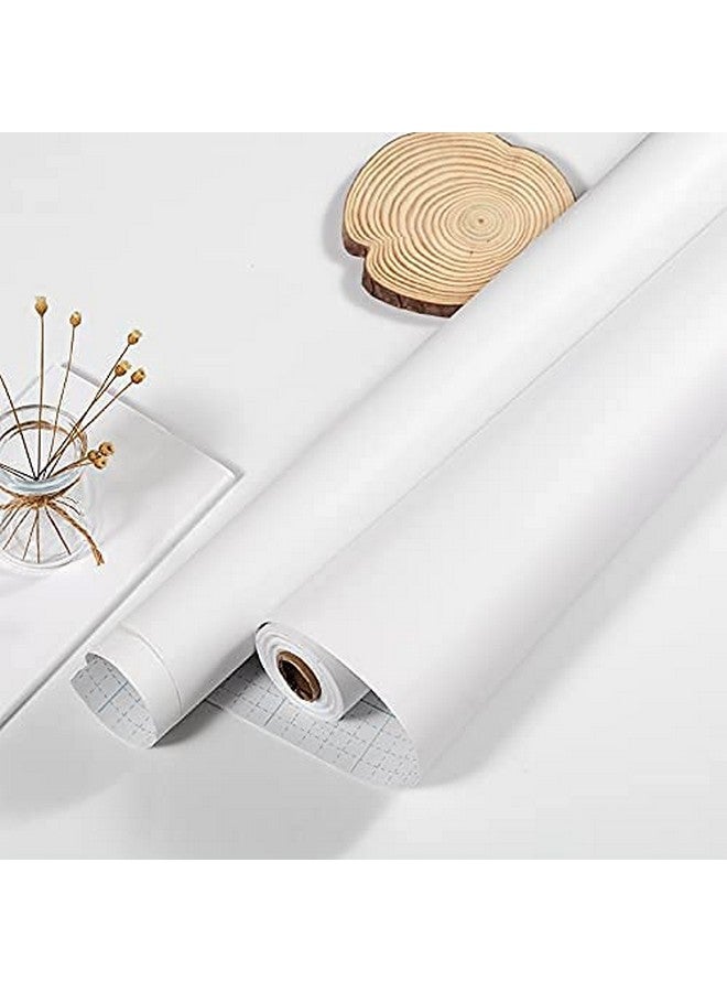 صن بيرد ورق حائط أبيض لاصق ذاتي اللصق وقابل للإزالة ومقاوم للماء وقابل للتقشير واللصق من الفينيل، بطانة رف ورق ذاتية اللصق لتزيين الحائط وإصلاح الجدار والباب - Image 1