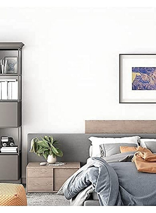 صن بيرد ورق حائط أبيض لاصق ذاتي اللصق وقابل للإزالة ومقاوم للماء وقابل للتقشير واللصق من الفينيل، بطانة رف ورق ذاتية اللصق لتزيين الحائط وإصلاح الجدار والباب - Image 2