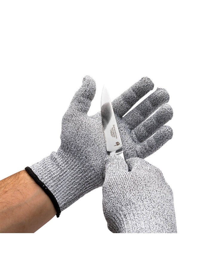 Restaurantware Extra Large Cut Gloves, 1 Pair Of Cut-Resistant Oyster Shucking Gloves - Level 5, Food-Grade, Gray Polyethylene And Fiberglass Mesh Gloves, For Meat Cutting Or Fish Filleting,  - Image 2