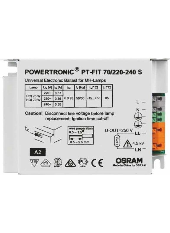 Osram Steam Electronic Ballast Powertronic 70W Metal/Sodium 4008321386649 