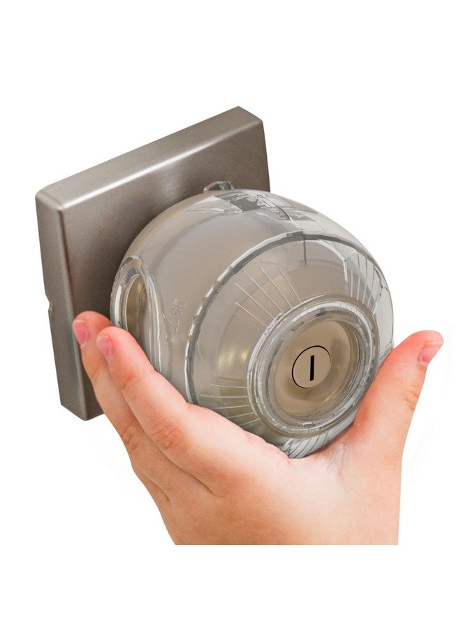 Wappa Baby Child Safety Door Knob Cover (4 Pack) Hard-to-Remove Dual-Lock Door Handle Covers for Kids - Reusable Baby Proof Door Knob Locks - Installs Easily, No Tools Needed (Clear) - Image 1