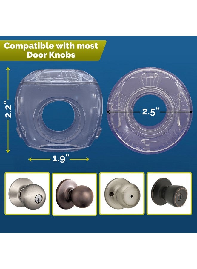 Wappa Baby Child Safety Door Knob Cover (4 Pack) Hard-to-Remove Dual-Lock Door Handle Covers for Kids - Reusable Baby Proof Door Knob Locks - Installs Easily, No Tools Needed (Clear) - Image 5
