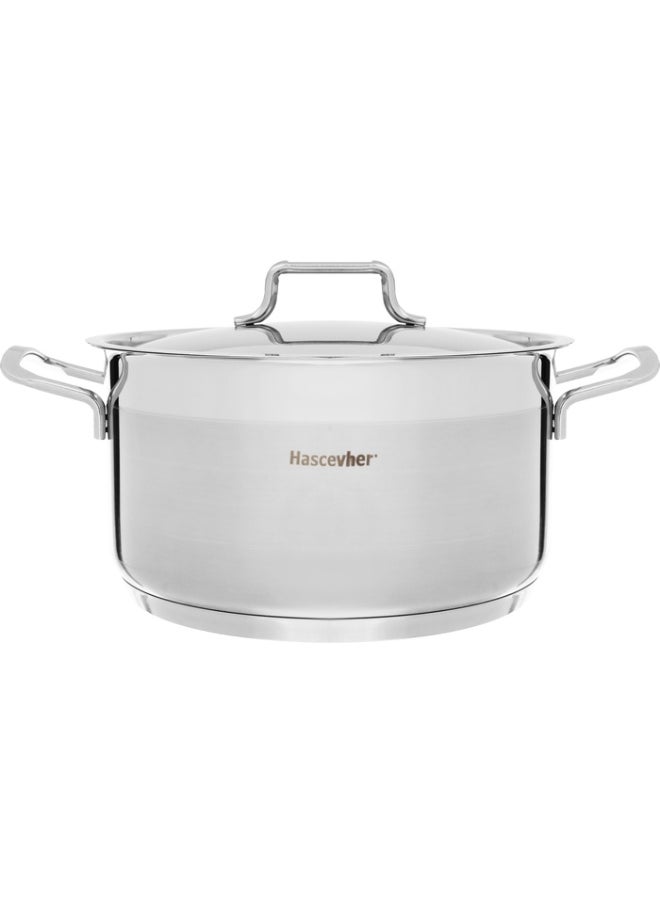 Alsaif Gallery Hascevher Steel Cookware Set, 10 Pieces, 18 / 20 / 22 / 24 / 28 Cm, Turkish - Silver  - Image 2