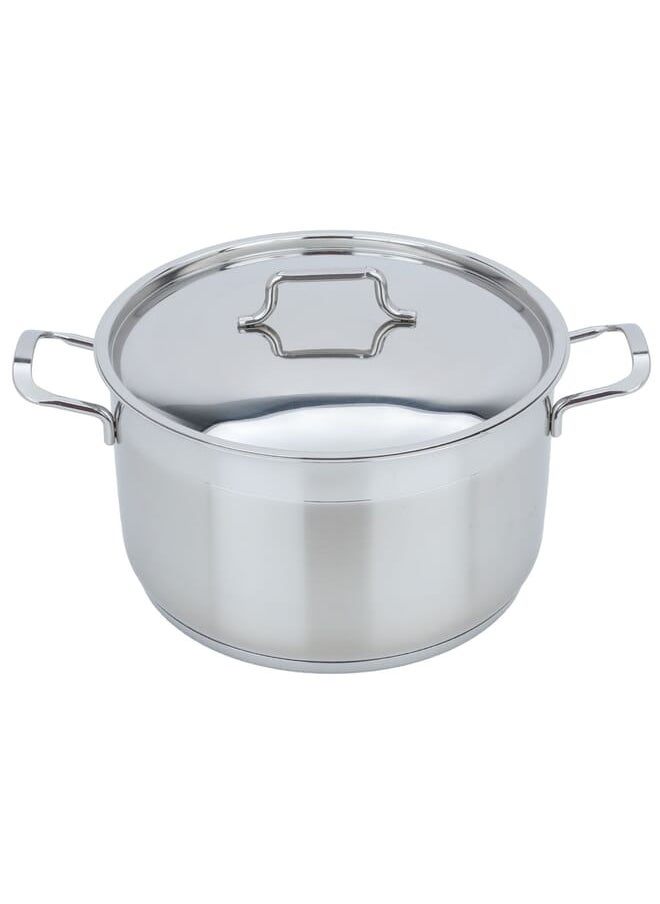 Alsaif Gallery Hascevher Steel Cookware Set, 10 Pieces, 18 / 20 / 22 / 24 / 28 Cm, Turkish - Silver  - Image 3