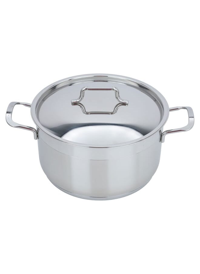 Alsaif Gallery Hascevher Steel Cookware Set, 10 Pieces, 18 / 20 / 22 / 24 / 28 Cm, Turkish - Silver  - Image 4