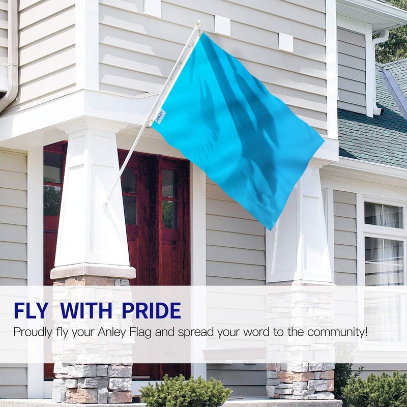 Anley Fly Breeze 3x5 Foot Solid Light Blue Flag - Vivid Color and Fade proof - Canvas Header and Double Stitched - Plain Light Blue Flags Polyester with Brass Grommets 3 X 5 Ft - Image 2