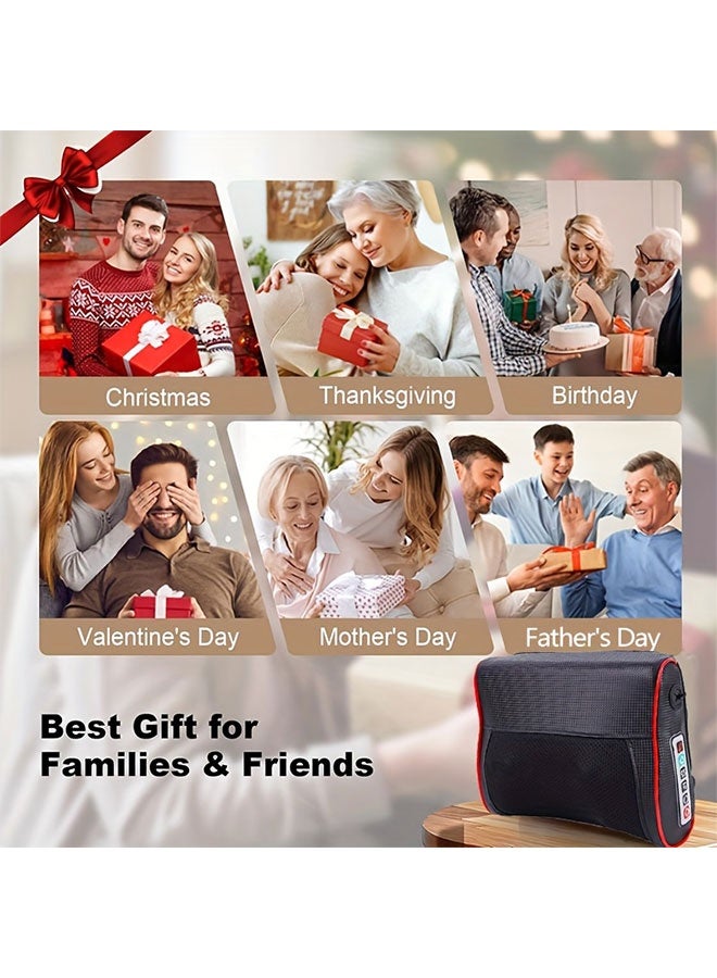 WINEENEE 4D Heated Massage Pillow - 16 Nodes Electric Neck Shoulder Back Massager with Heat, 3 Modes - Muscle Pain Relief Gift for Women & Men - Image 5