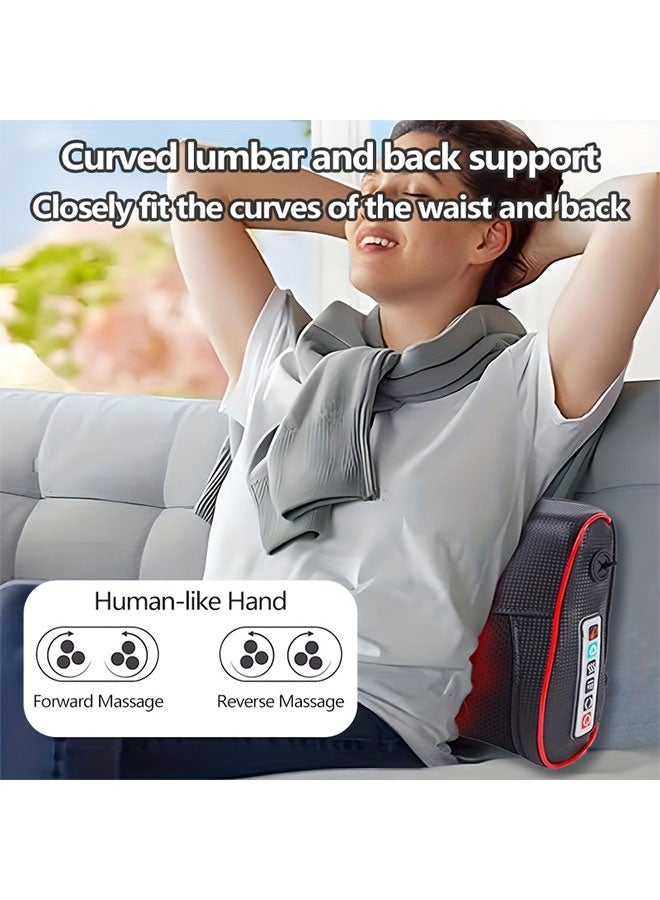 WINEENEE 4D Heated Massage Pillow - 16 Nodes Electric Neck Shoulder Back Massager with Heat, 3 Modes - Muscle Pain Relief Gift for Women & Men - Image 2