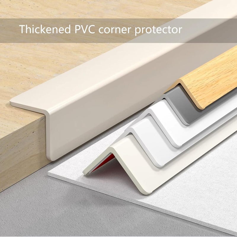 Decoration Corner Guard Strip, Corner Guard Living Room Decoration PVC Right Angle Edge Prevent Collision Strip, Tile Wall Protector.White-3.6x180cm/1.4x71in - Image 2