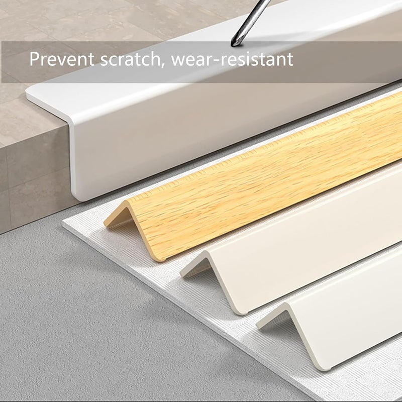 Decoration Corner Guard Strip, Corner Guard Living Room Decoration PVC Right Angle Edge Prevent Collision Strip, Tile Wall Protector.White-3.6x180cm/1.4x71in - Image 5