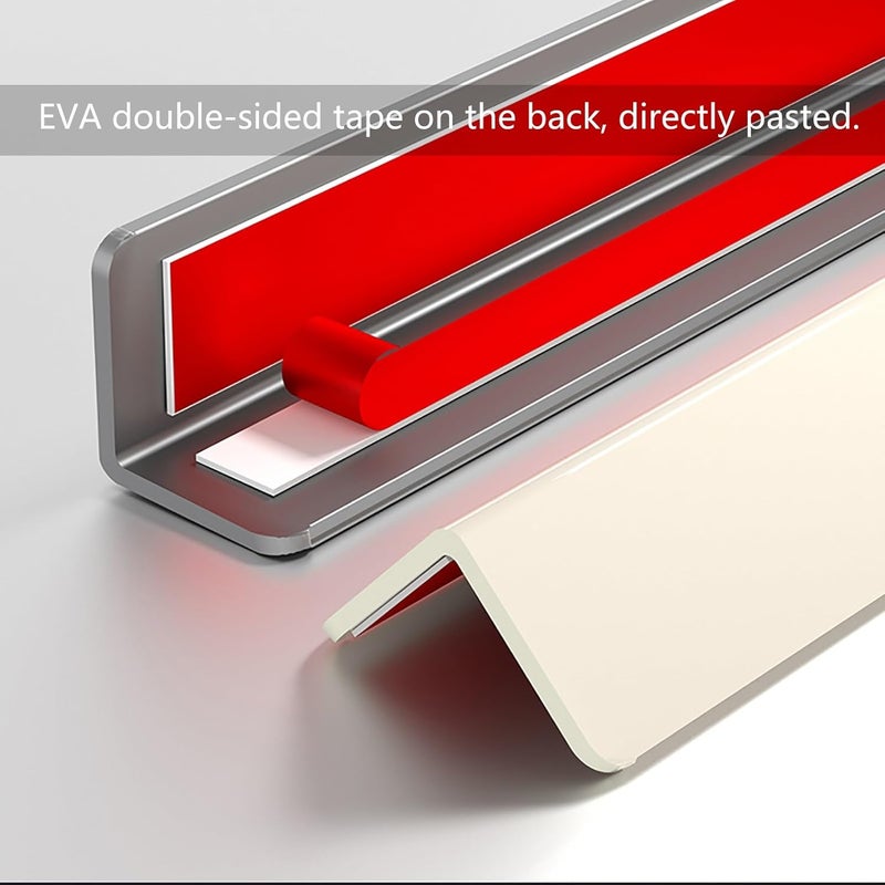 Decoration Corner Guard Strip, Corner Guard Living Room Decoration PVC Right Angle Edge Prevent Collision Strip, Tile Wall Protector.White-3.6x180cm/1.4x71in - Image 3