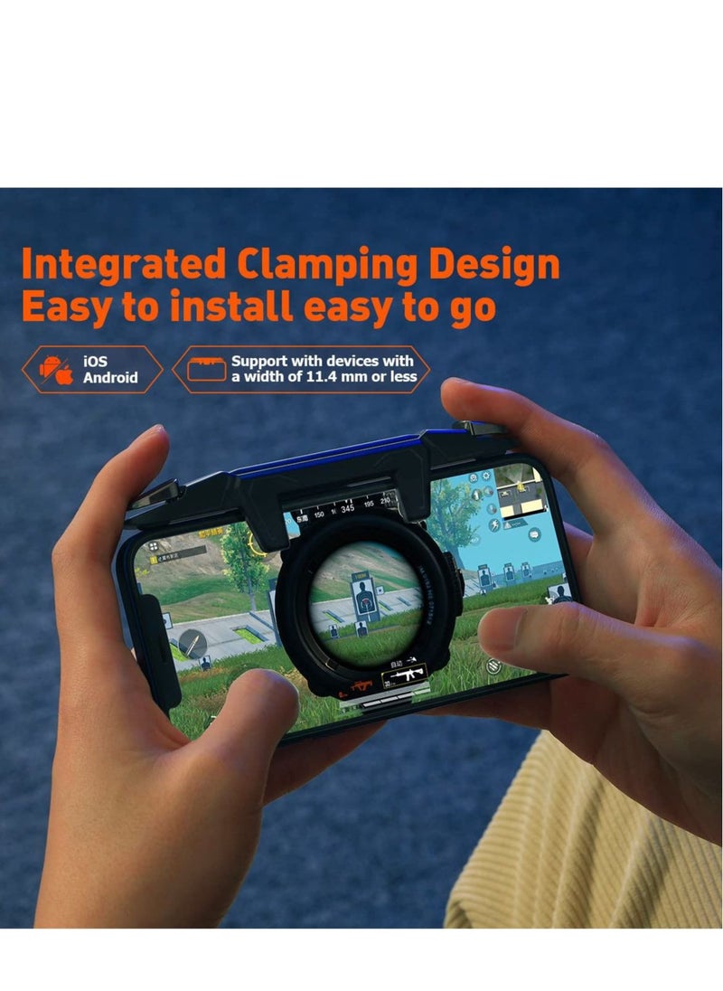 Generic - Gaming Triggers, Mobile Game Controller Integrated Triggers Aim Button Shooter Joystick iPhone and Android Trigger Black - Image 1
