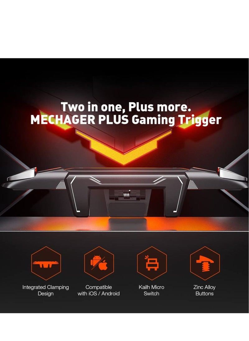 Generic - Gaming Triggers, Mobile Game Controller Integrated Triggers Aim Button Shooter Joystick iPhone and Android Trigger Black - Image 1