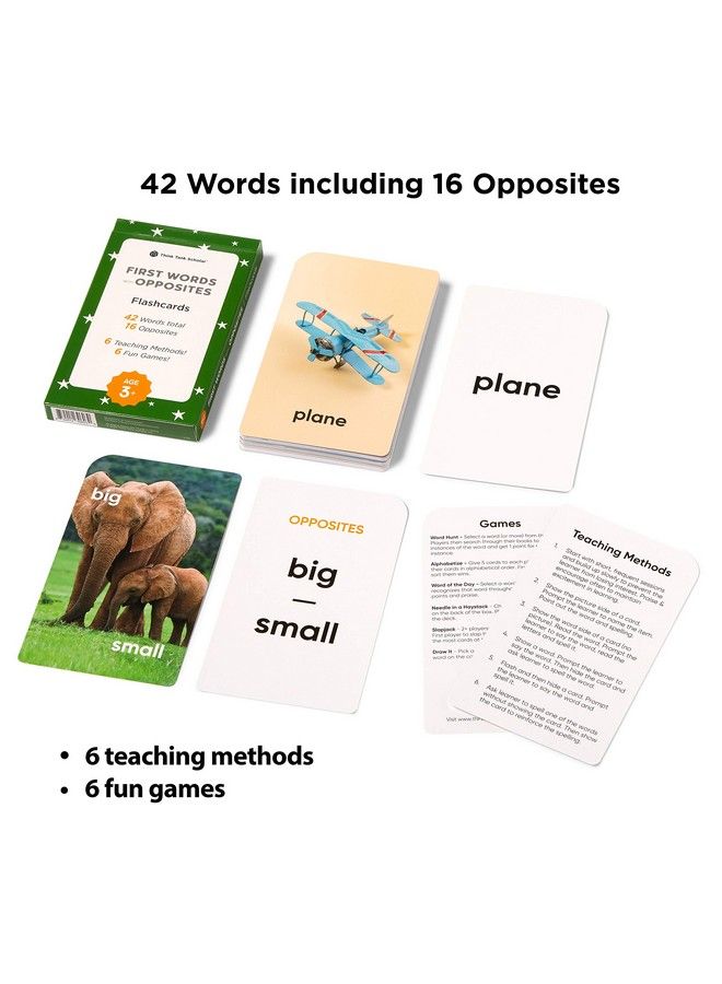 Think Tank Scholar First Words Flash Cards Opposites Flashcards For Toddlers 24 And Kids Ages 4, 5, 6, 7, 8 Years Old Real Pictures Homeschool, Preschool, Elementary School, Classroom Learning  - Image 4