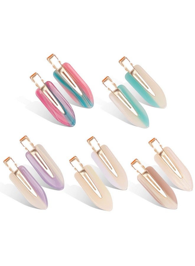 KesaPlan 10Pcs No Bend Hair Clips, Acrylic Resin No Crease Hair Clips For Styling, Colorful Creaseless Flat Duckbill Hair Barrette For Makeup Hairstyle Accessories For Women Girls Gifts