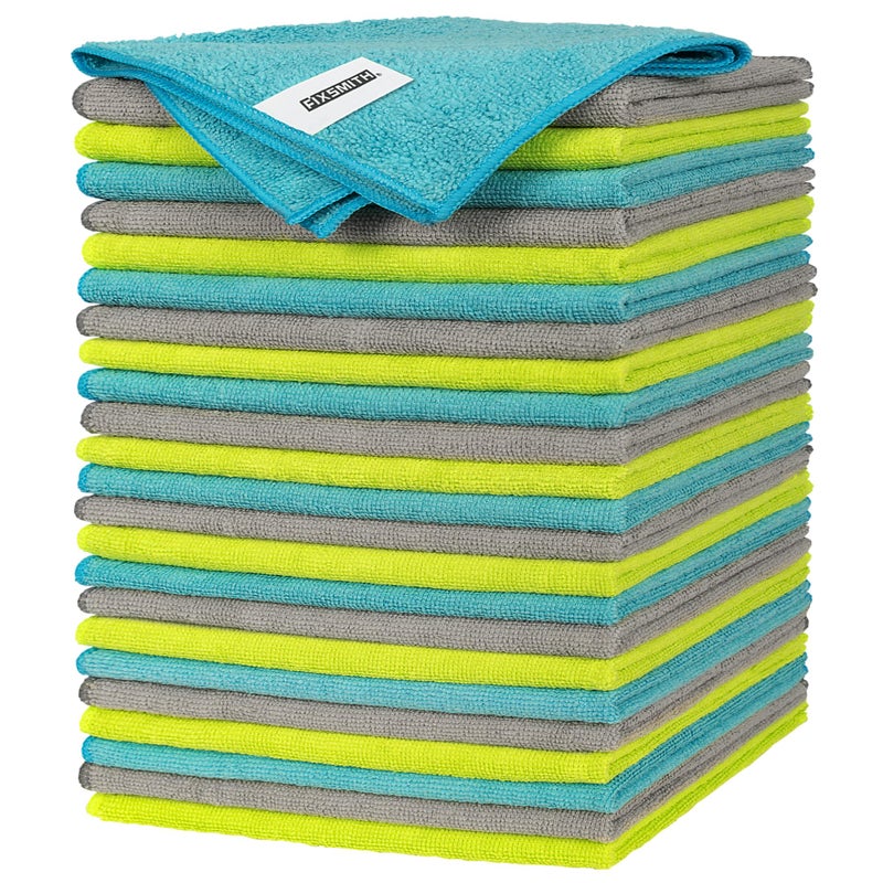 FIXSMITH Microfiber Cleaning Cloth - Pack of 24, Multi-Functional Cleaning Towels, Size: 12 x 16 in, Highly Absorbent Cleaning Rags, Lint-Free, Streak-Free Cleaning Cloths for Car Kitchen Home Office - Image 1