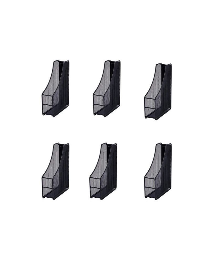 PARTNER 6-Piece Metal Mesh Magazine Holder Black 
