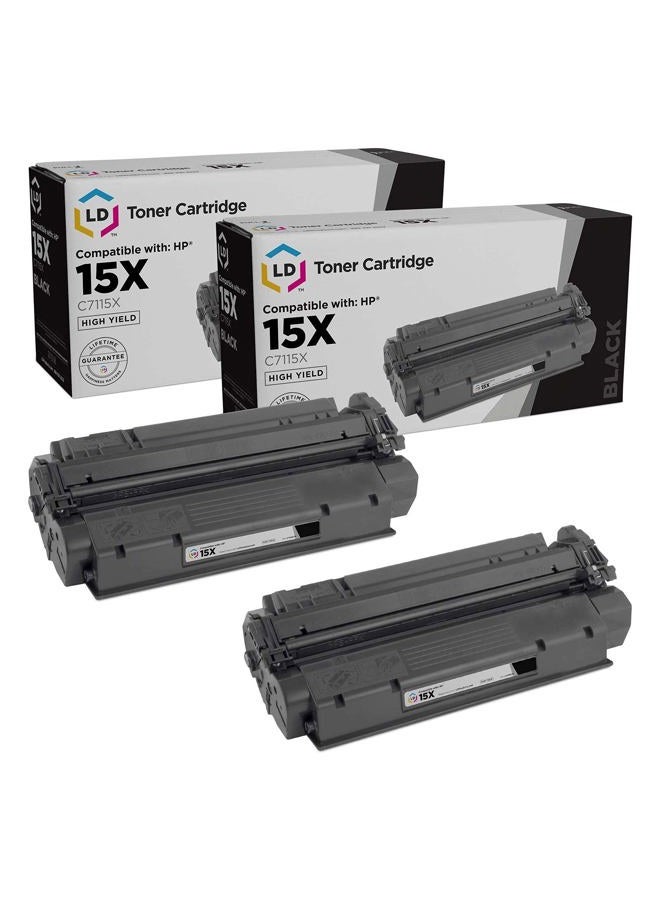 LD Products Compatible Toner Cartridge Replacement for HP 15X C7115X High Yield (Black, 2-Pack) - Image 1