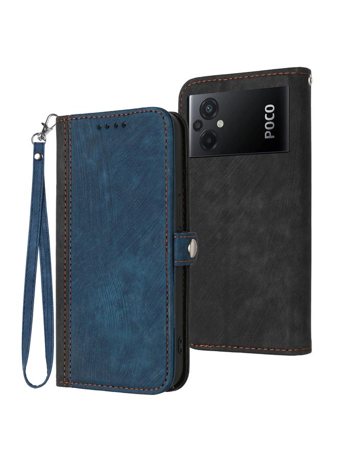Case For Xiaomi Poco M5 Side Buckle Double Fold Hand Strap Leather Phone Case