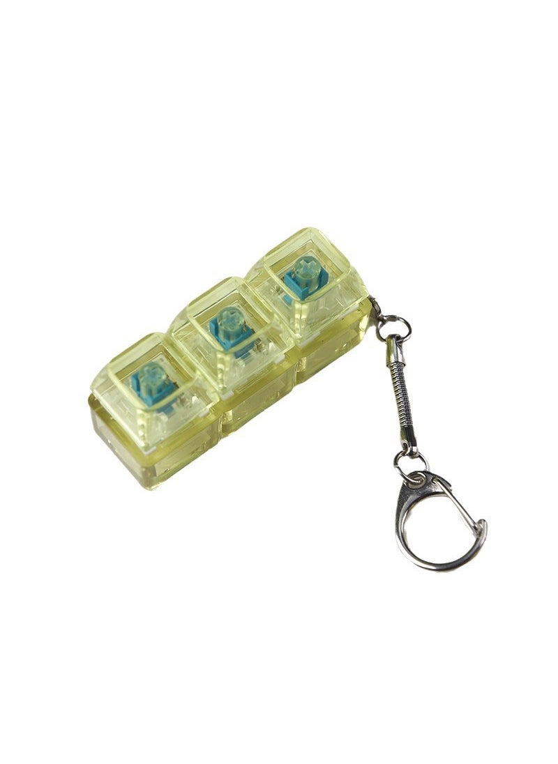 Generic PC fully transparent material decompression shaft tester press sound crisp 2 holes 3 holes 4 holes key chain with light transparent cap 3-hole yellow with light * 1 