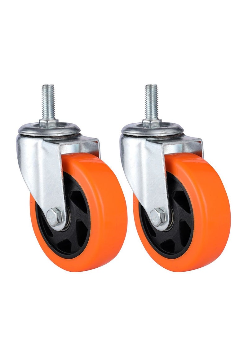 BMB tools PVC Caster - Swivel - Screw M12x30mm, 2 Piece, 100mm, Yellow | Wheel, Furniture Caster, Dolly Caster Industrial Casters Replacement Caster Wheel Workbench, Tool Carts, DIY Furniture Repair.  - Image 1