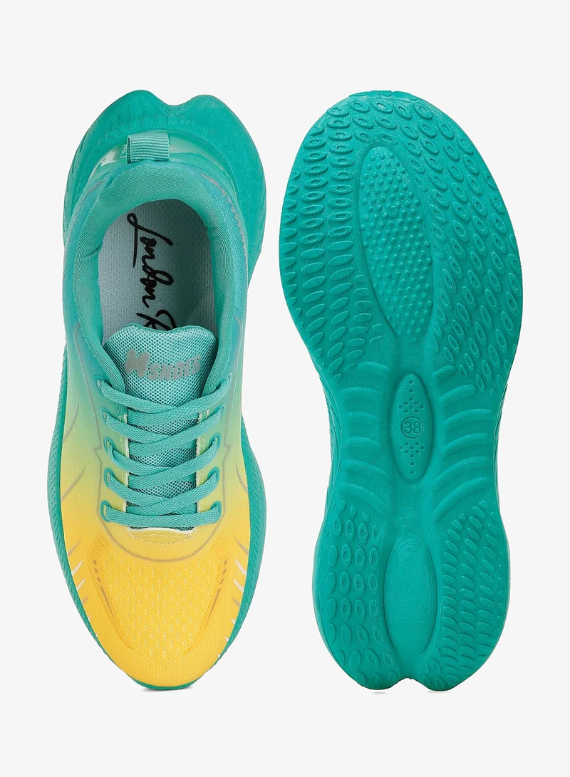 London Rag London Rag Women's Gradient Flyknit Sneakers in Green