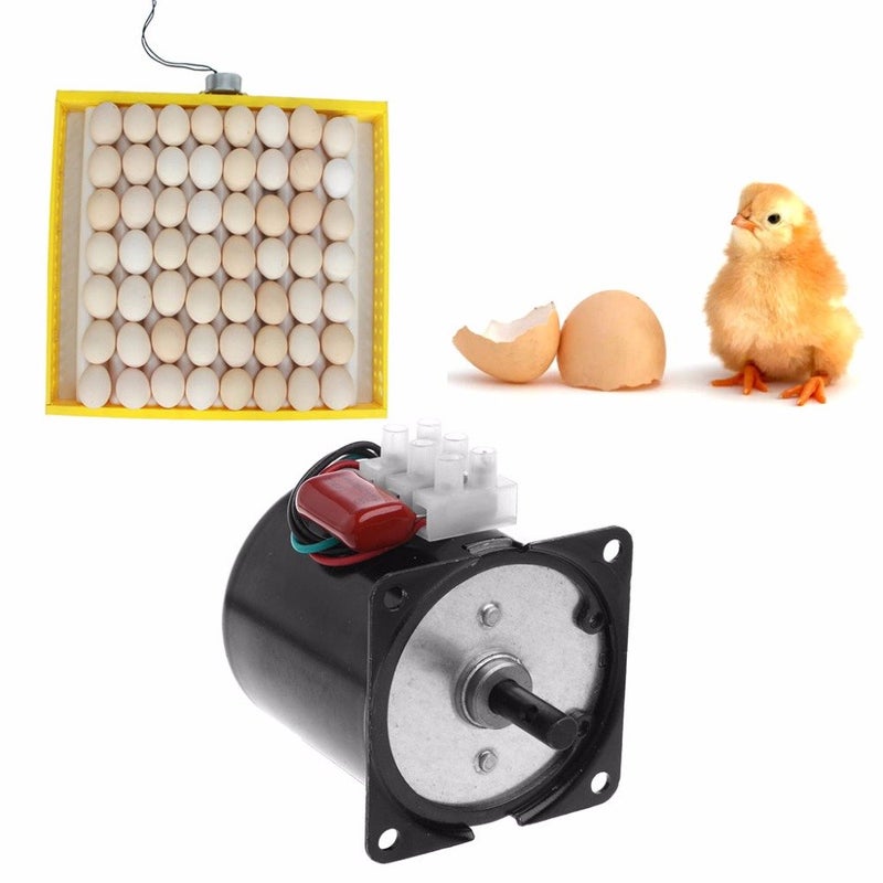 Generic GenericWhite M 2017 Automatic Incubator Eggs Hatcher Engine Reversible Geared Motor 25rmin 220V apr11_35  - Image 1