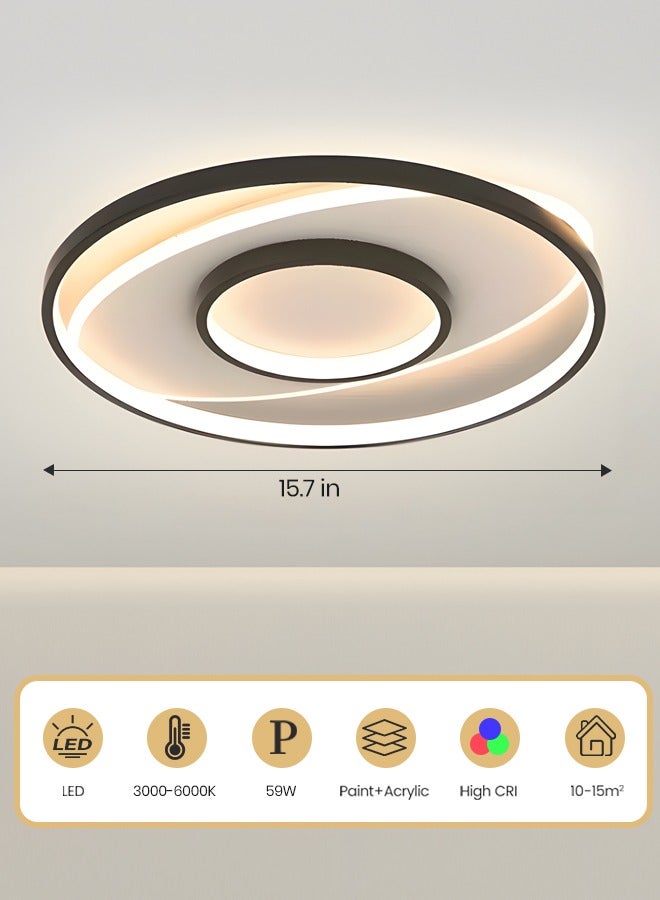 YATAI LIGHTING ضوء سقف LED حديث لغرفة النوم، غرفة المعيشة والدراسة بتصميم جديد بسيط وإحساس فاخر - قابل للتعديل بثلاثة ألوان، إضاءة ثلاثية الحرارة - Image 3