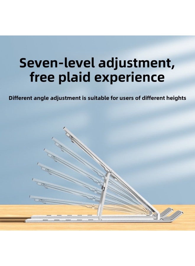 Laptop Stand Aluminum Alloy Elevated Hanging Heat Dissipation Liftable Folding Portable Desktop Stand-Colour:Silver Double Fork Bracket - Image 4