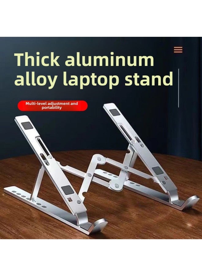 Laptop Stand Aluminum Alloy Elevated Hanging Heat Dissipation Liftable Folding Portable Desktop Stand-Colour:Silver Double Fork Bracket - Image 3