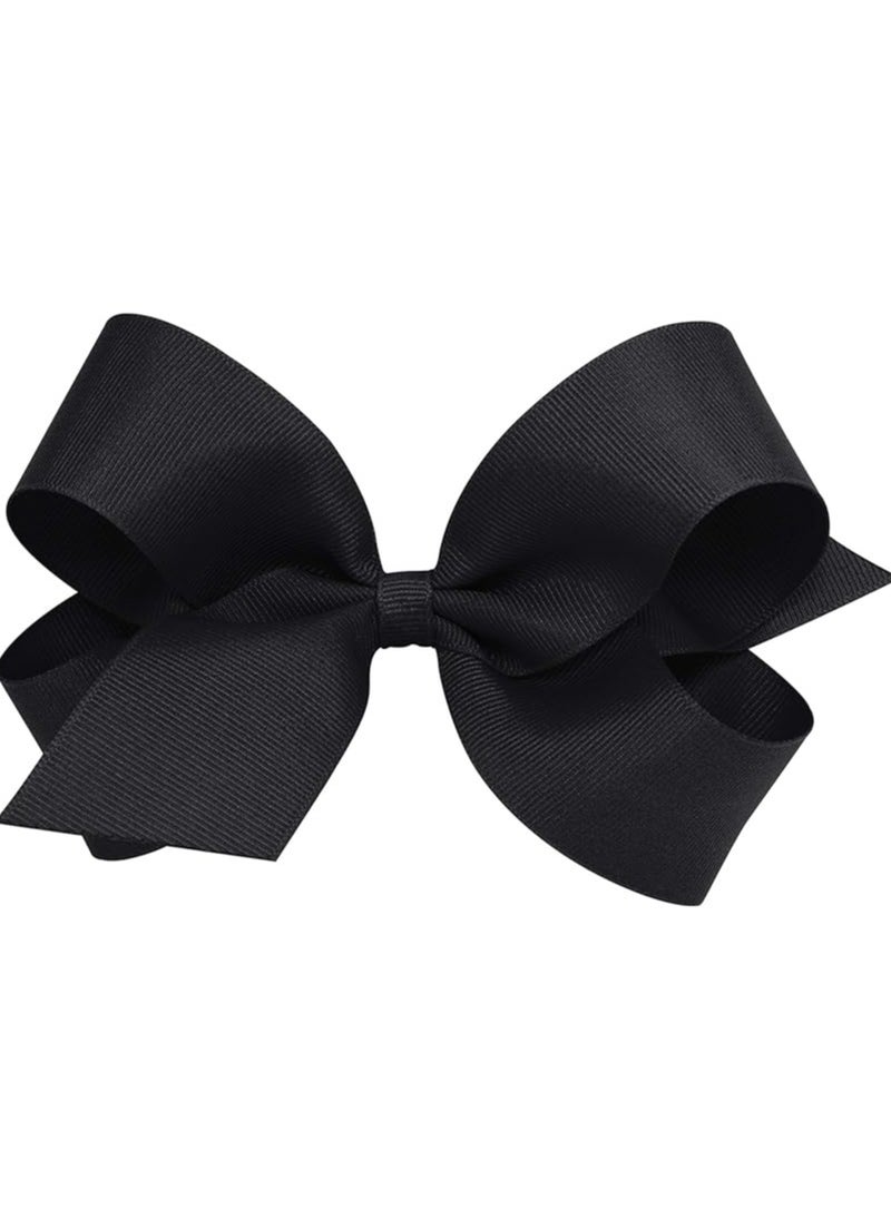ORiTi - Girls' Classic Grosgrain Hair Bow on a WeeStay Clip with Plain Wrap, Multiple Color and Size Options for All Hair Types, Handmade - Image 1