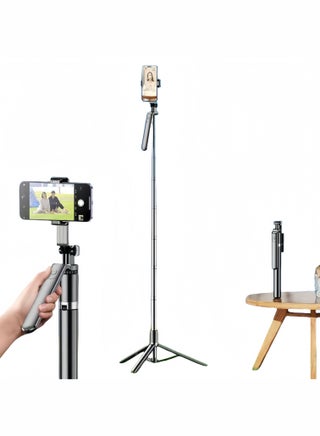 Selfie Stick Tripod, 70inch/170cm Extendable Phone Tripod Alloy Camera Stand With Bluetooth Remote Shutter, All in One Tripod For iPhone 16/15 series, Samsung Galaxy S24 S23, Xiaomi, Cameras Black - pzsku/Z38863733FA6B9DB89913Z/45/_/1739291678/d2528a99-a065-4749-8e6a-869036d8df31