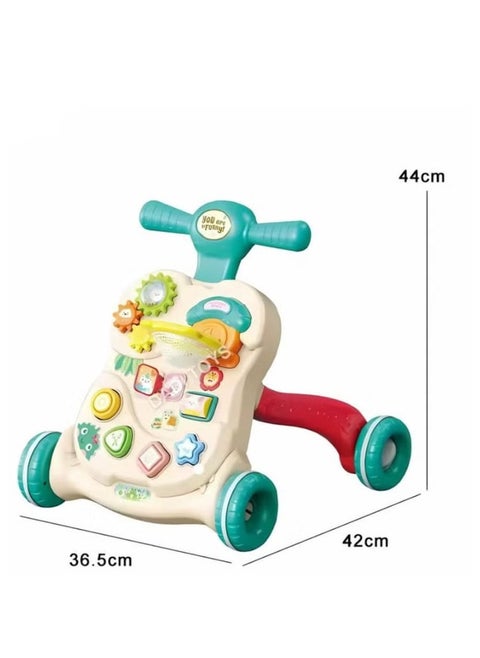 Baby walker near him
