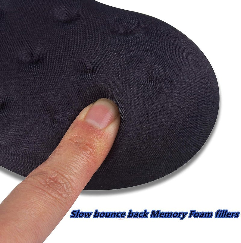 BRILA Ergonomic Memory Foam Mouse Wrist Rest Support Pad Cushion for Computer, Laptop, Office Work, PC Gaming - Massage Holes Design - Wrist Pain Relief (Black Mouse Wrist Rest) - Image 4