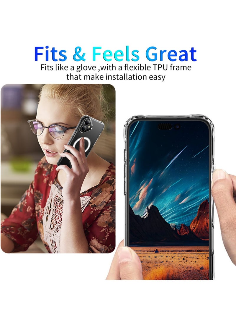 Abania iPhone 17 Case Clear MagSafe Magnetic Phone Case Anti-Yellowing Military-Grade Shockproof Slim Protective Phone Cover for iPhone 17 6.3 inch - Image 2