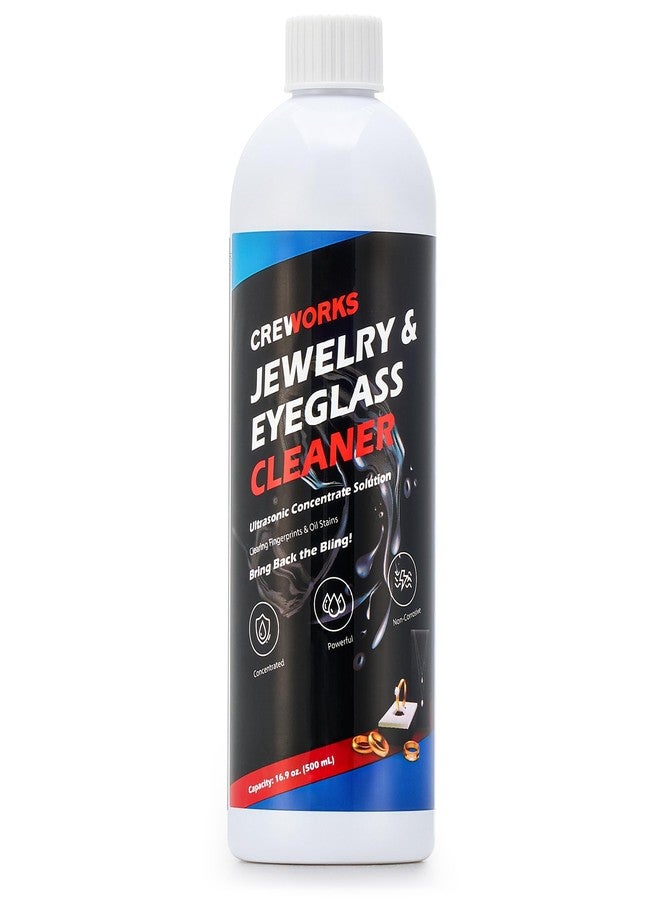 CREWORKS 17 fl oz Jewelry Cleaner Solution, 1:40 Extra Concentrated Jewelry Cleaning Agent for Ultrasonic Cleaners, Cleaning Concentrate Liquid for Gold Diamond Gemstone Glasses Silver Jewelry - Image 1