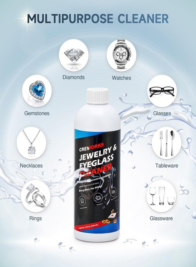 CREWORKS 17 fl oz Jewelry Cleaner Solution, 1:40 Extra Concentrated Jewelry Cleaning Agent for Ultrasonic Cleaners, Cleaning Concentrate Liquid for Gold Diamond Gemstone Glasses Silver Jewelry - Image 4