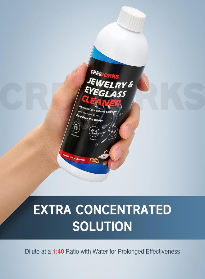 CREWORKS 17 fl oz Jewelry Cleaner Solution, 1:40 Extra Concentrated Jewelry Cleaning Agent for Ultrasonic Cleaners, Cleaning Concentrate Liquid for Gold Diamond Gemstone Glasses Silver Jewelry - Image 2