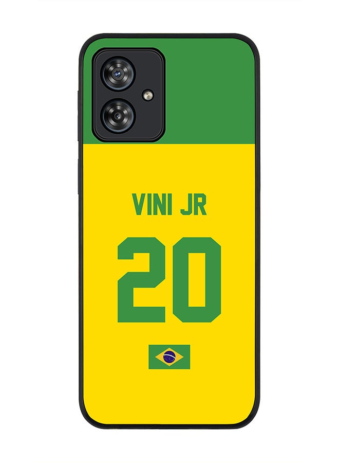 Stylizedd Rugged Black Case for Motorola Moto G54 / Motorola Moto G54 Power / Motorola Moto G64 5G  -Football Team -Brazil,Player Name - Vini Jr - Image 1