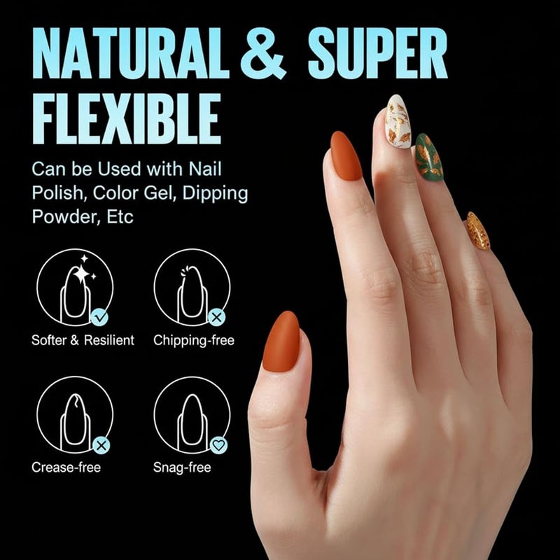 توميكا TOMICCA Short Almond Nail Tips, 240Pcs Half Matte Soft Acrylic Nail Tips, 12 Sizes Acrylic Pre-Shaped Nails, Full Cover False Nails Almond Press on Nails Short Fake Nails for Extension Nail - Image 5