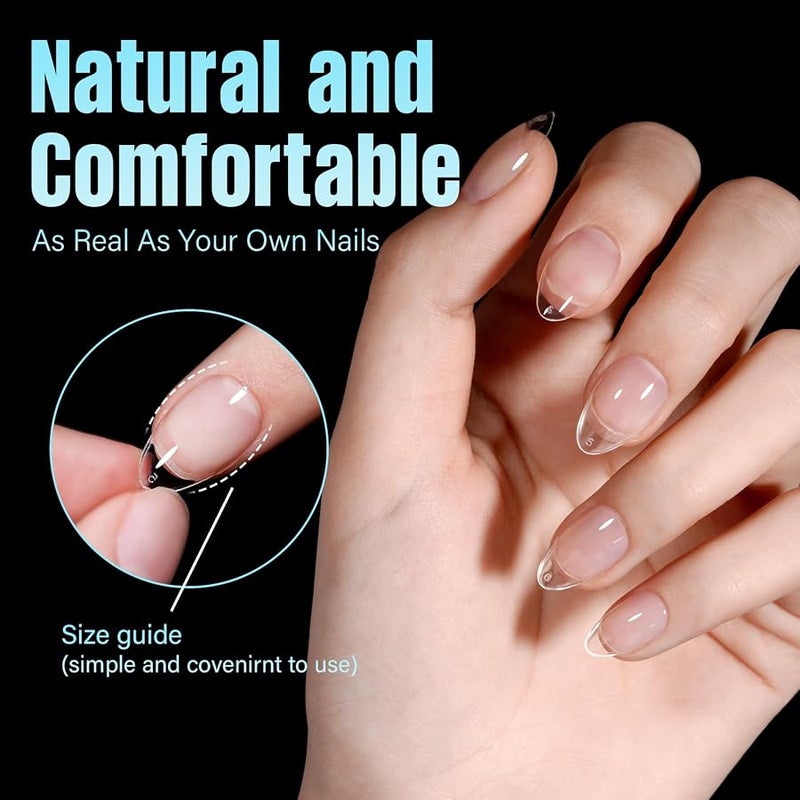 توميكا TOMICCA Short Almond Nail Tips, 240Pcs Half Matte Soft Acrylic Nail Tips, 12 Sizes Acrylic Pre-Shaped Nails, Full Cover False Nails Almond Press on Nails Short Fake Nails for Extension Nail - Image 4
