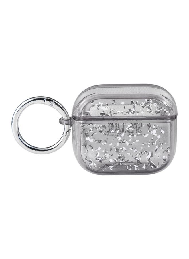 Generic - Case Cover For AirPods Pro 2 Silver Foil Epoxy Bluetooth Earphone Protective Case Black - Image 1