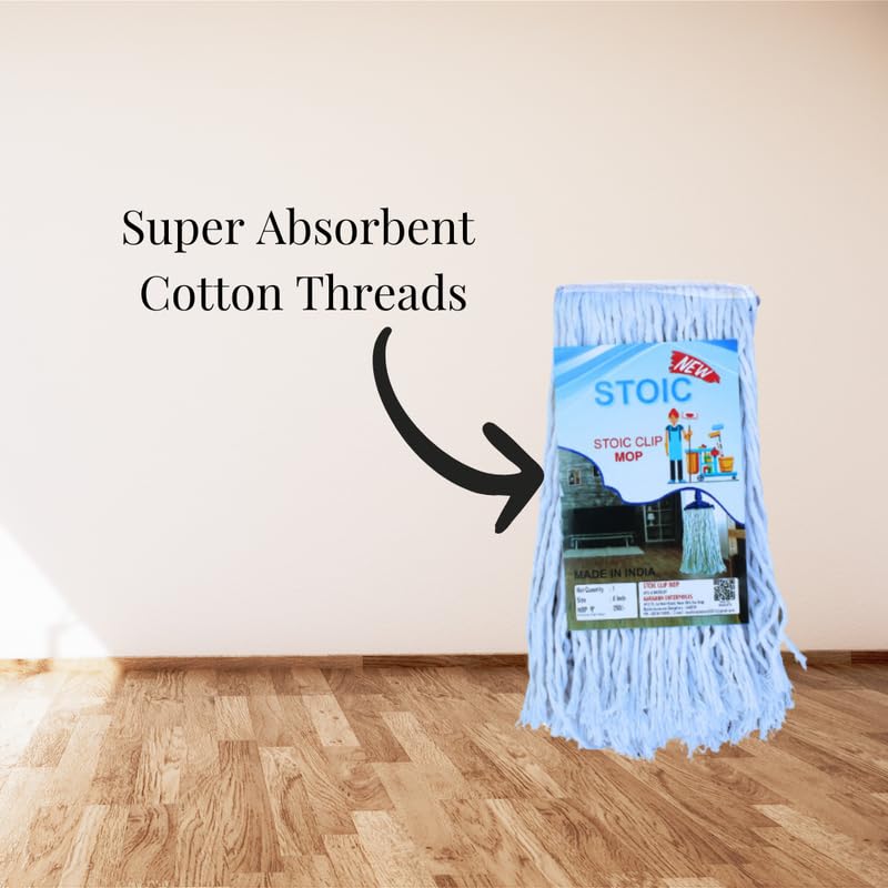 STOIC Cotton Mop Refill for Floor Cleaning Refill Home Office Use Home Office Hotel Hospitals Use 250 Gm (Pack of 3) - Image 2