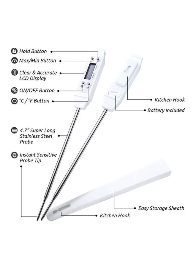 نيبمينينت ميزان حرارة رقمي بشاشة LCD أبيض/فضي 208مم - Image 2
