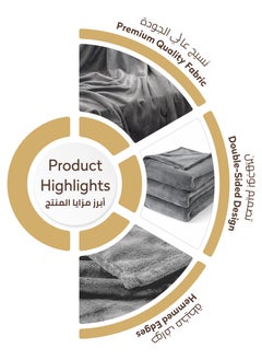 Donetella Fleece Blanket King Size(200 X 240 CM) Super Soft Throw Blanket With 300 GSM Best Lightweight Warm Plush Throws For Bed, Sofa,Couch And Camping,Aluminium  - Image 4